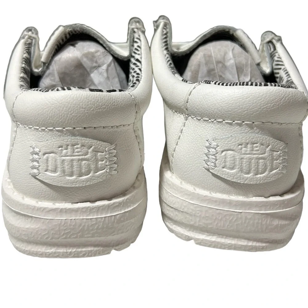New Hey Dude Wally Leather Mono White Toddler Size 7 US EU 25 BNWOT